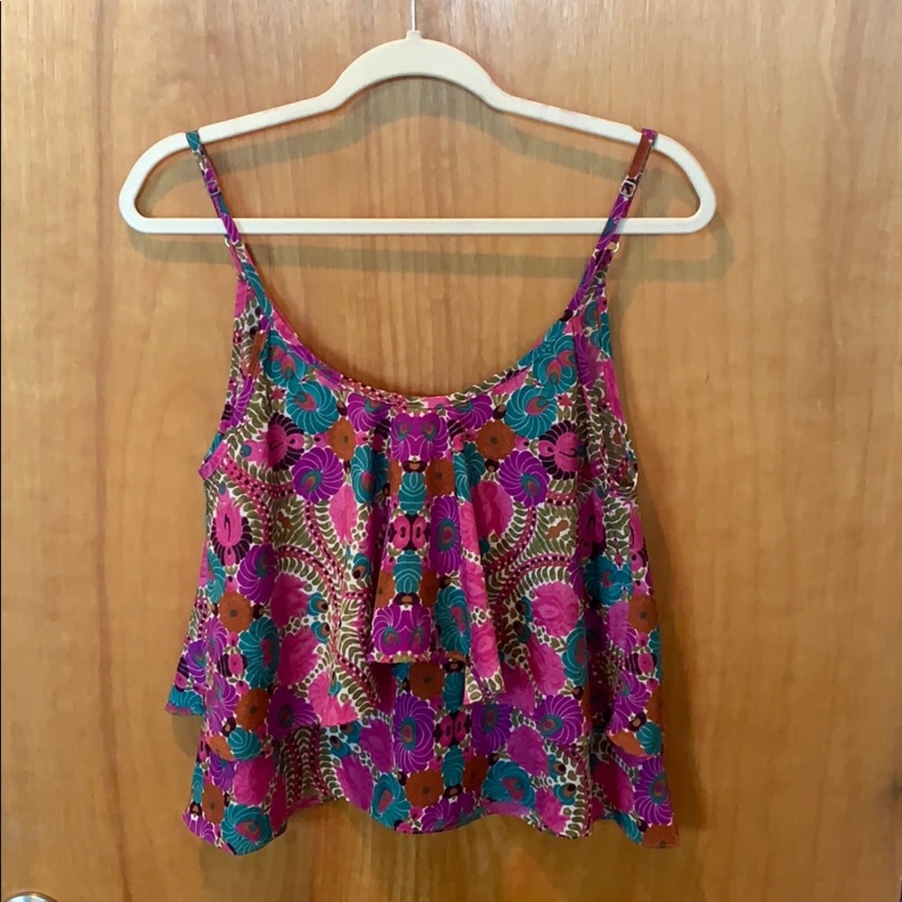 EUC Show Me Your Mumu Ruffle Floral Top